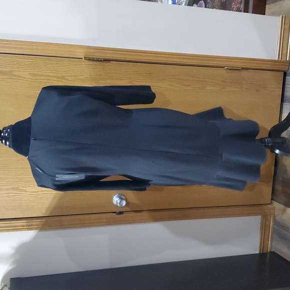 Elie Tahari nwt pinstriped storm dress black white merino wool knit sleeves - Picture 5 of 9